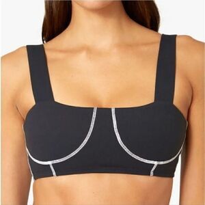 NEW We Wore What Corset Crop Sleeveless Tank Top in Black/White Size Small